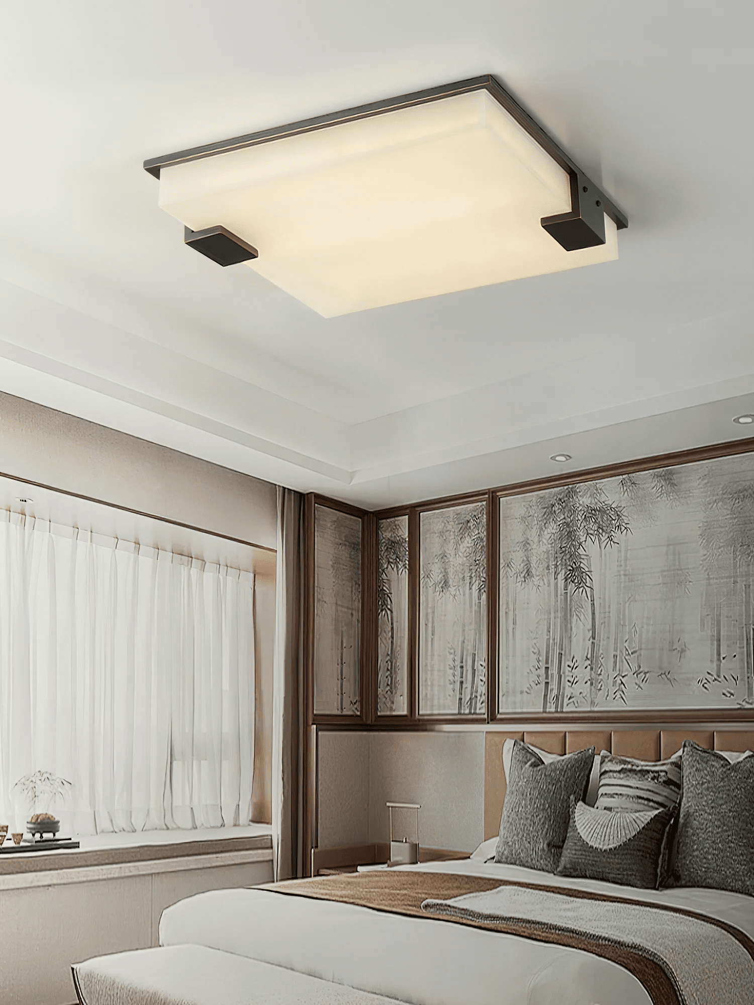 Square Alabaster Flush Mount