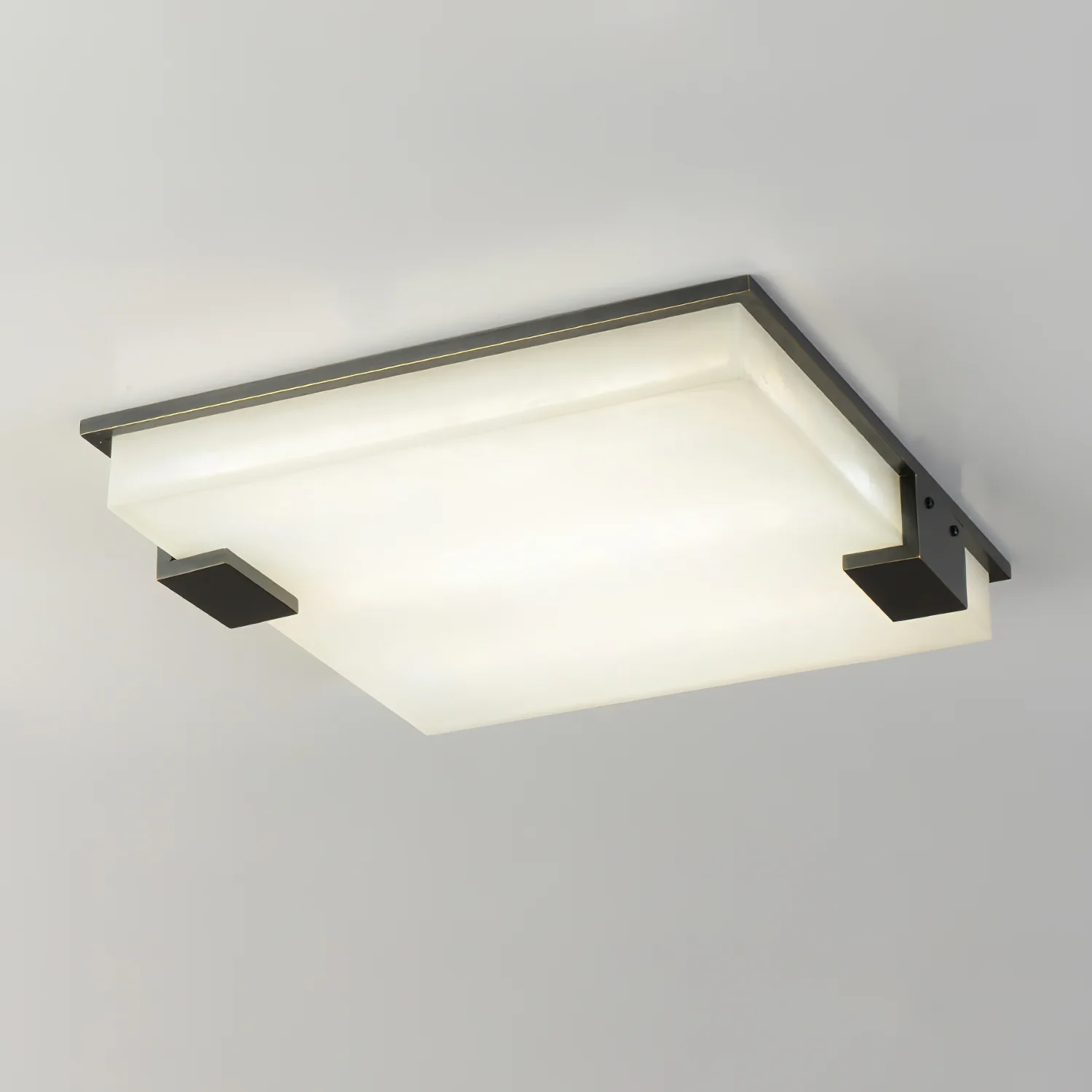 Square Alabaster Flush Mount