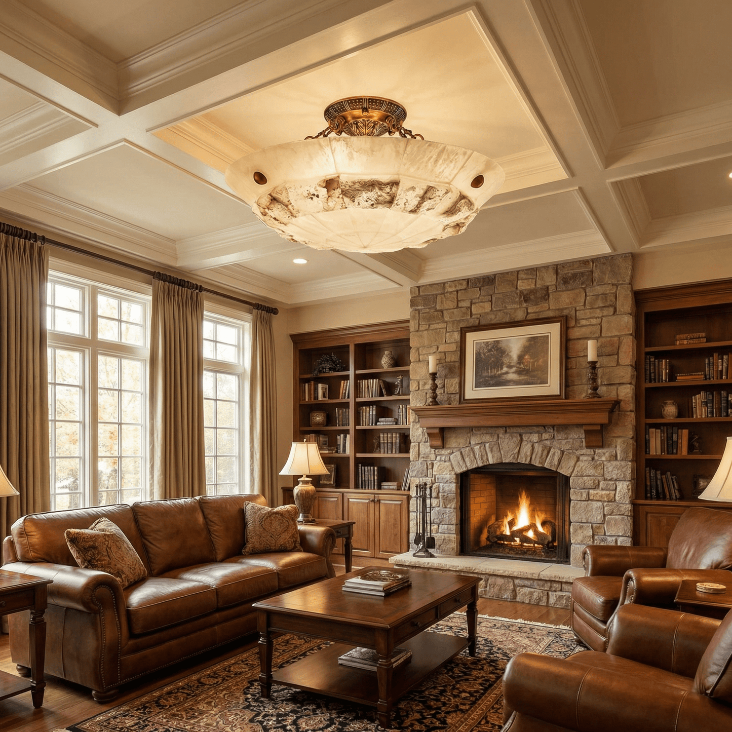 Aureon Alabaster Flush Mount
