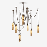 Cylindrical Cluster Alabaster Chandelier