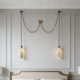 Cylindrical Cluster Alabaster Chandelier
