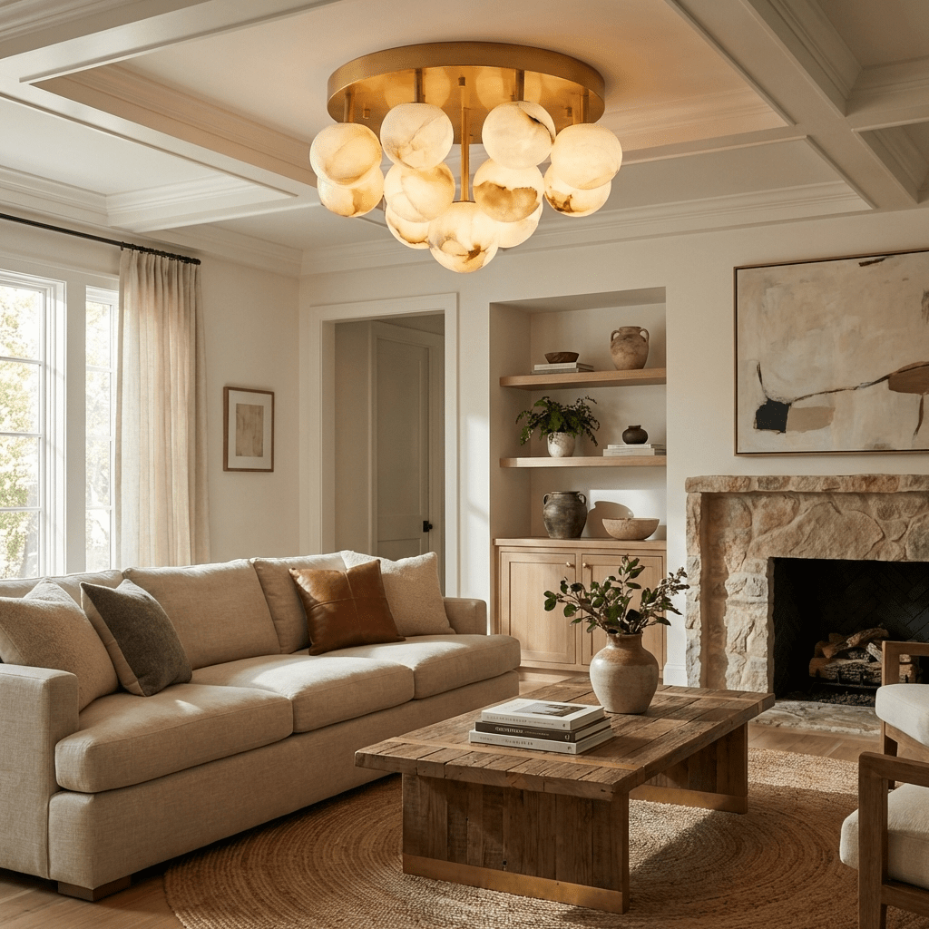Aurelia Alabaster Globe Flush Mount