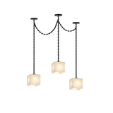 Cascade Chain Cube Alabaster Chandelier