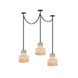 Multi-Tier Chain Drum Alabaster Pendant Lamp