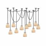 Multi-Tier Chain Drum Alabaster Pendant Lamp