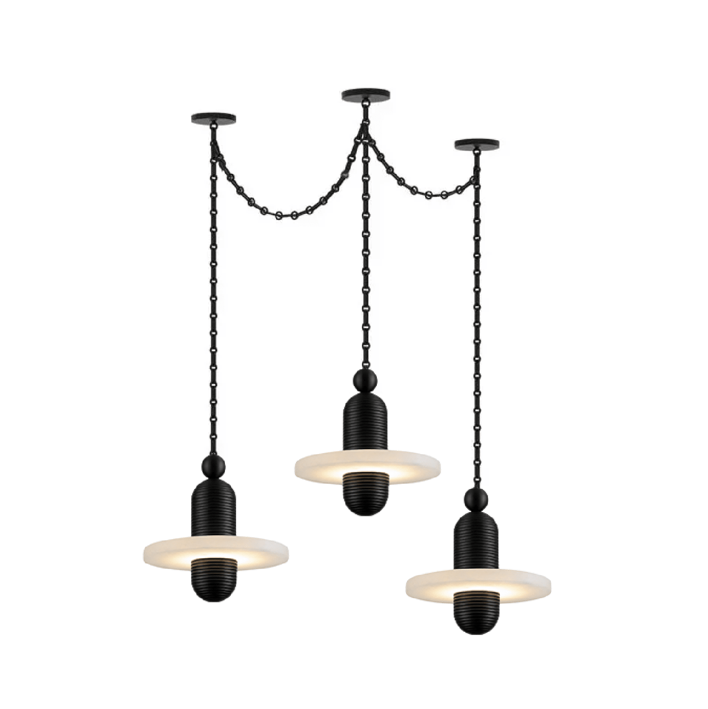 Orbital Drift Chain Alabaster Chandelier