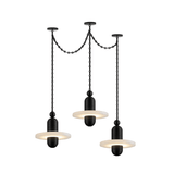 Orbital Drift Chain Alabaster Chandelier