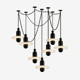 Orbital Drift Chain Alabaster Chandelier
