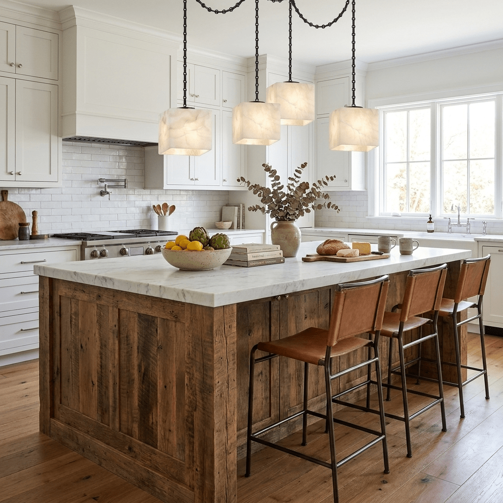 Cascade Chain Cube Alabaster Chandelier