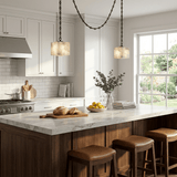 Cascade Chain Cube Alabaster Chandelier