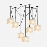 Cascade Chain Cube Alabaster Chandelier