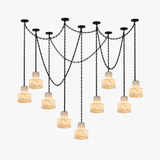 Multi-Tier Chain Drum Alabaster Pendant Lamp