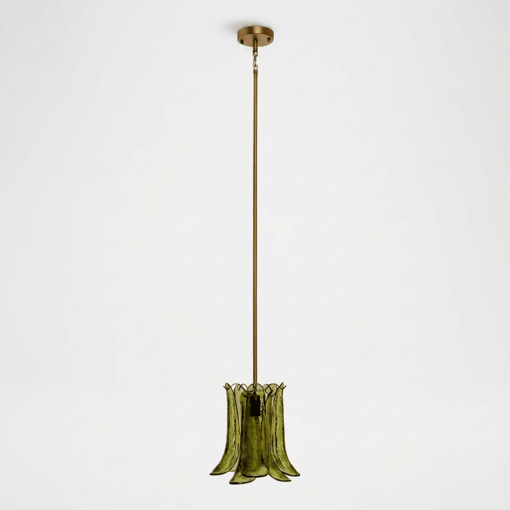 Olive Petal Glass Pendant Lamp