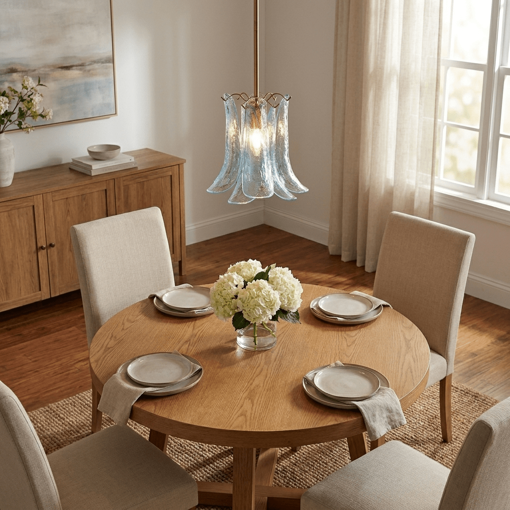 Olive Petal Glass Pendant Lamp