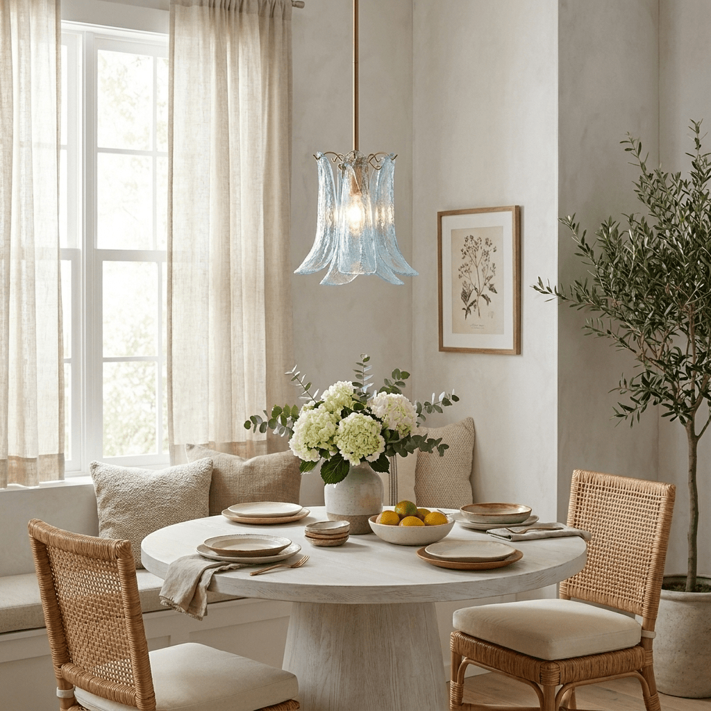Olive Petal Glass Pendant Lamp