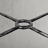 Hand-Forged Metal Mabrble Square Side Table 18" 22" Overhang O