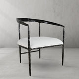 Hand-Forged Metal Curved Chair