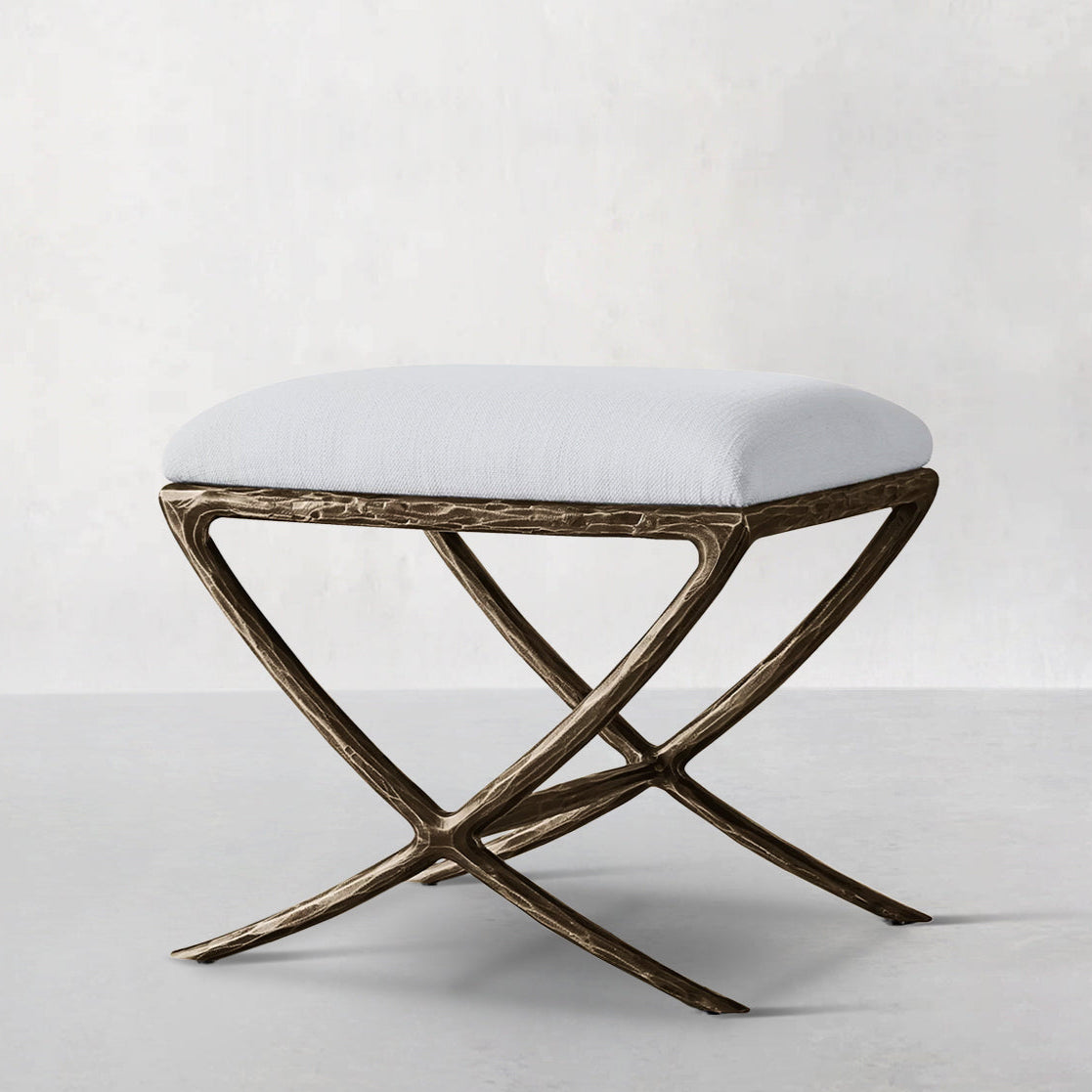 Hand Forged Metal X-base Stool