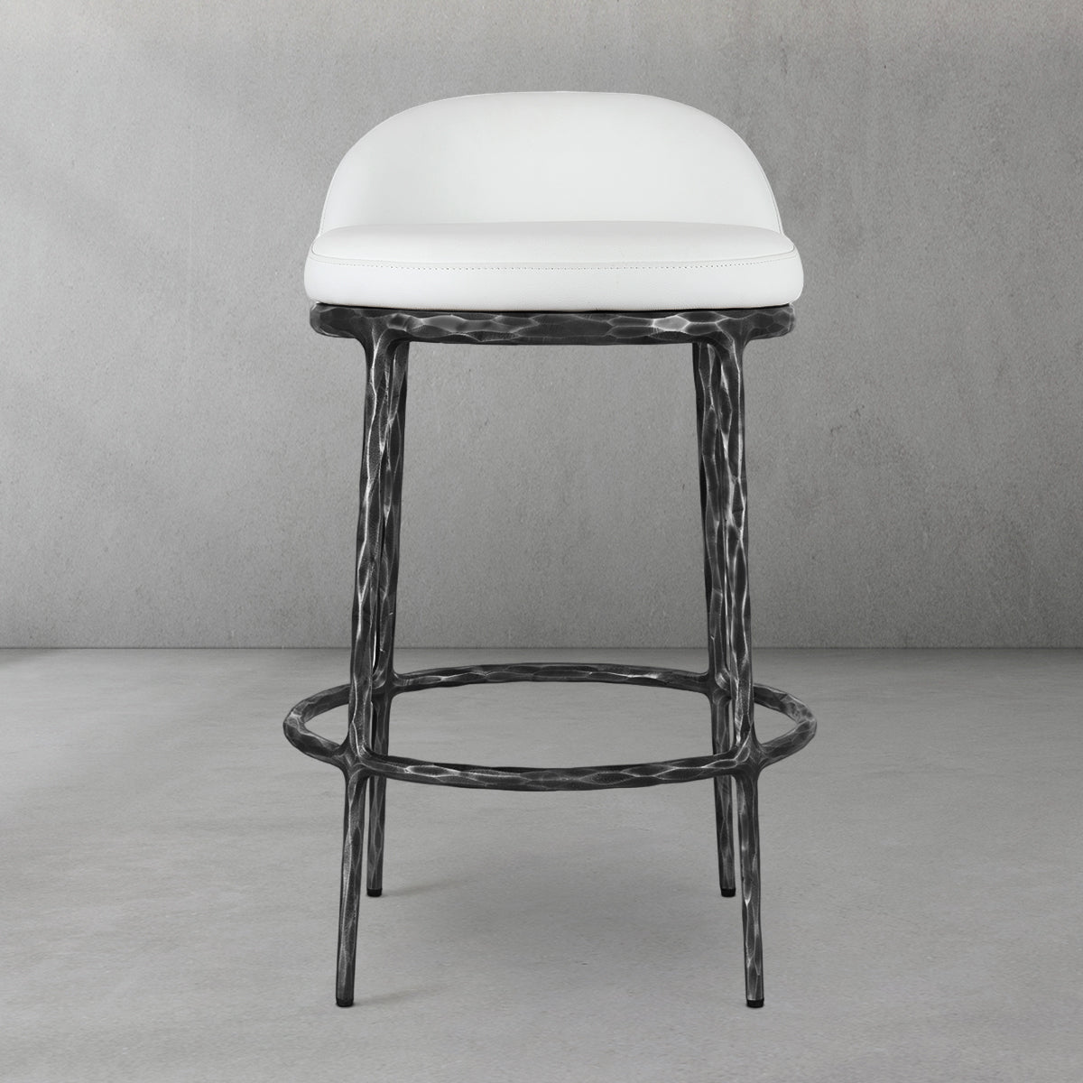 Hand Forged Metal Bar Swivel Counter Stool