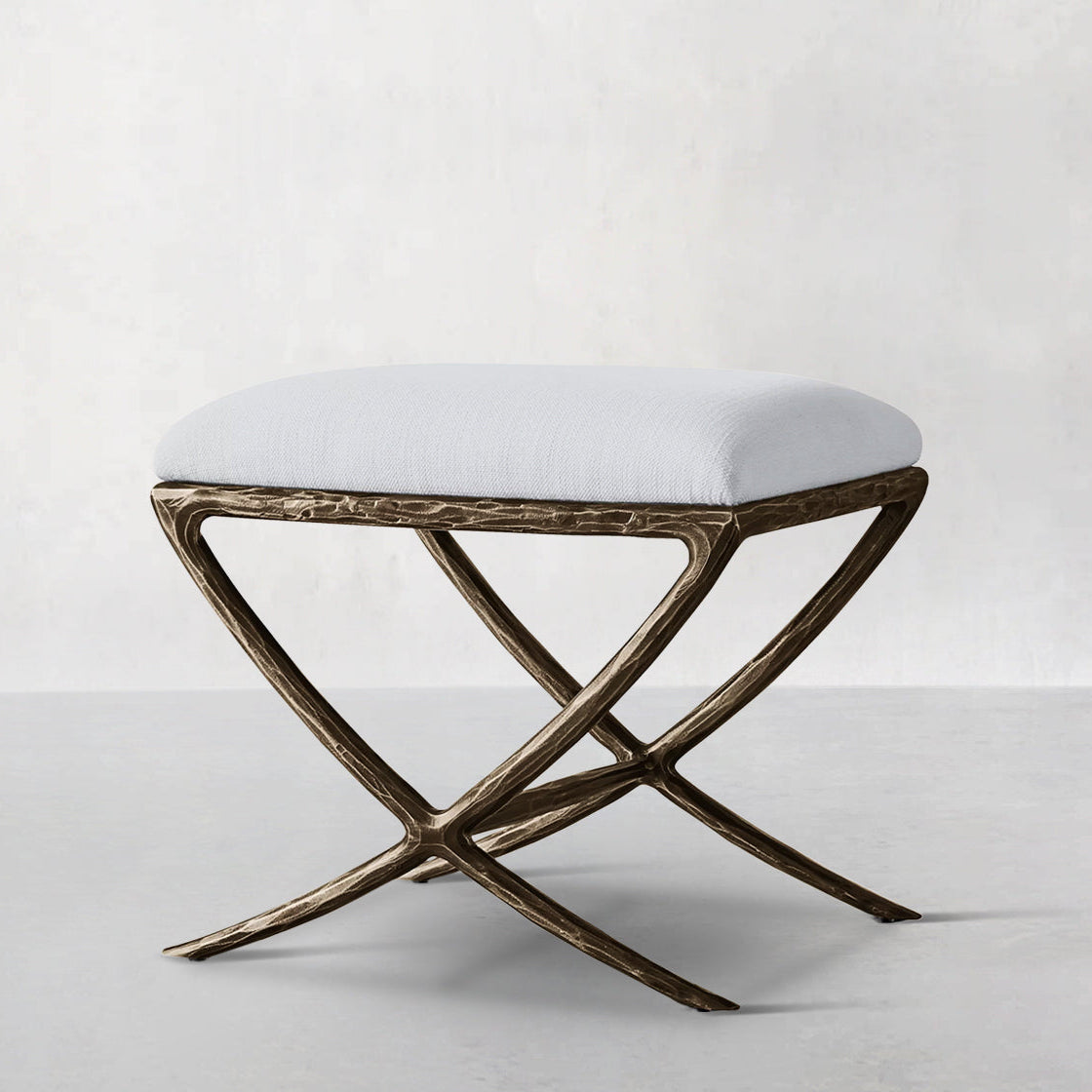 Hand Forged Metal X-base Stool