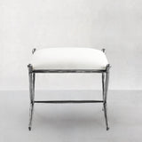 Hand Forged Metal Horn Fabric Base Stool