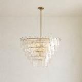 Avalon Cast Glass Round Tiered Chandelier 33"