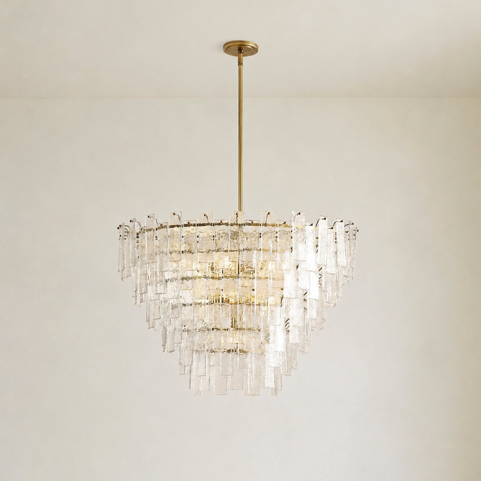 Avalon Cast Glass Round Tiered Chandelier 33"