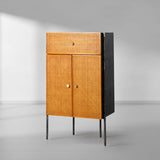 Hand-Forged Metal Metal Frame Rattan Side Cabinet