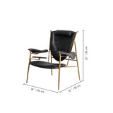 Hand-Forged Metal Enamel Wooden Plate Leather Armchair
