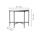 Hand Forged Metal Semi-Circle Marble Console Table