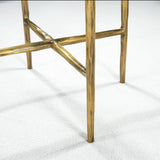Hand Forged Metal Round Marble Side Table 18" 22"
