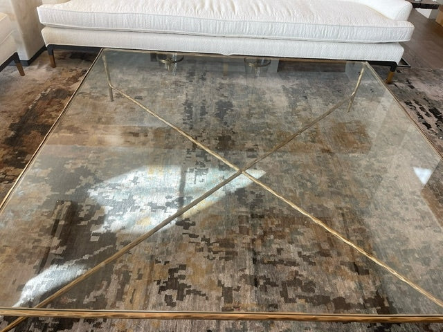 Hand Forged Metal Square Glass Coffee Table