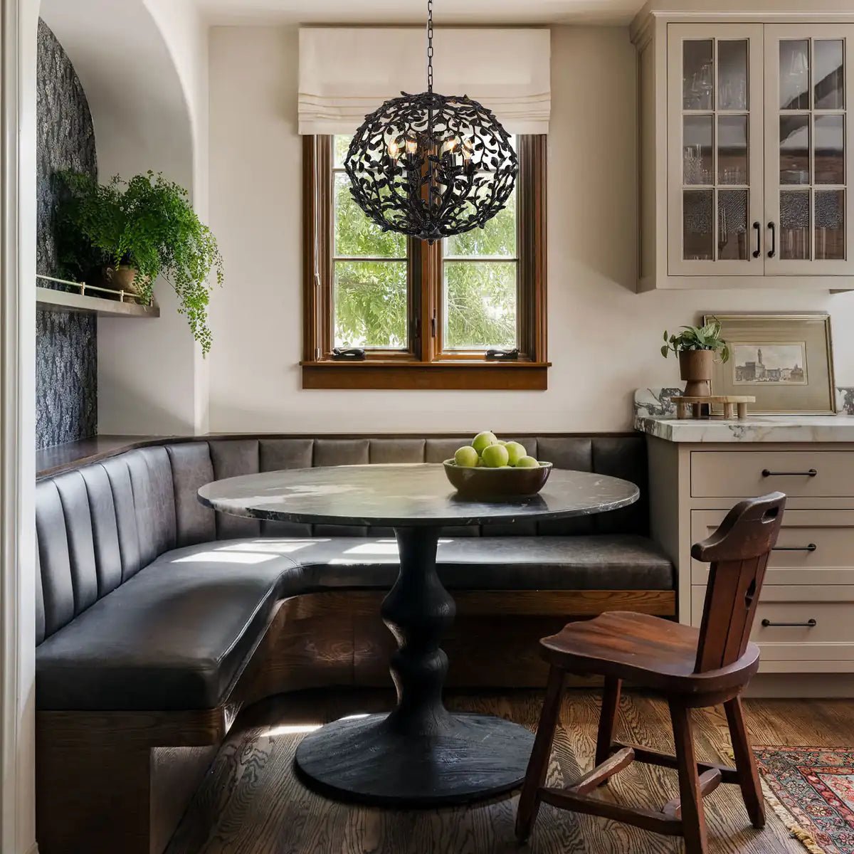 $1500+ Purchase Gift | Farmhouse Black Chandelier 21.6"