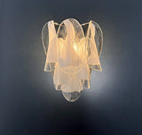 Murano-Style Wall Lamp | 12 Clear White Rondini Glass | Set of 2