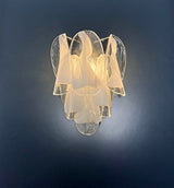 Murano-Style Wall Lamp | 12 Clear White Rondini Glass | Set of 2