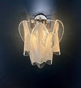 Murano-Style Wall Lamp | 12 Clear White Rondini Glass | Set of 2