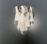 Murano-Style Wall Lamp | 12 Clear White Rondini Glass | Set of 2