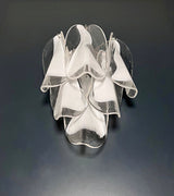 Murano-Style Wall Lamp | 12 Clear White Rondini Glass | Set of 2