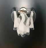Murano-Style Wall Lamp | 12 Clear White Rondini Glass | Set of 2