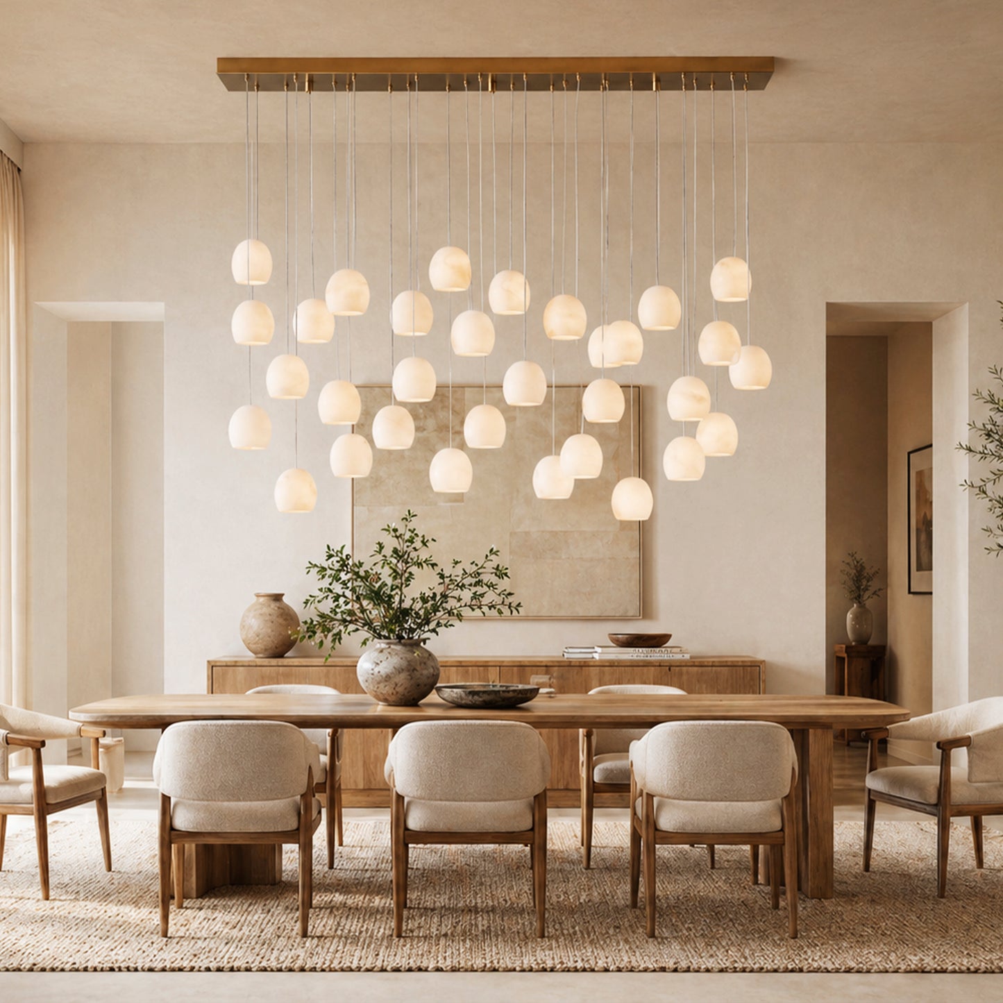 Arica Alabaster Linear Chandelier
