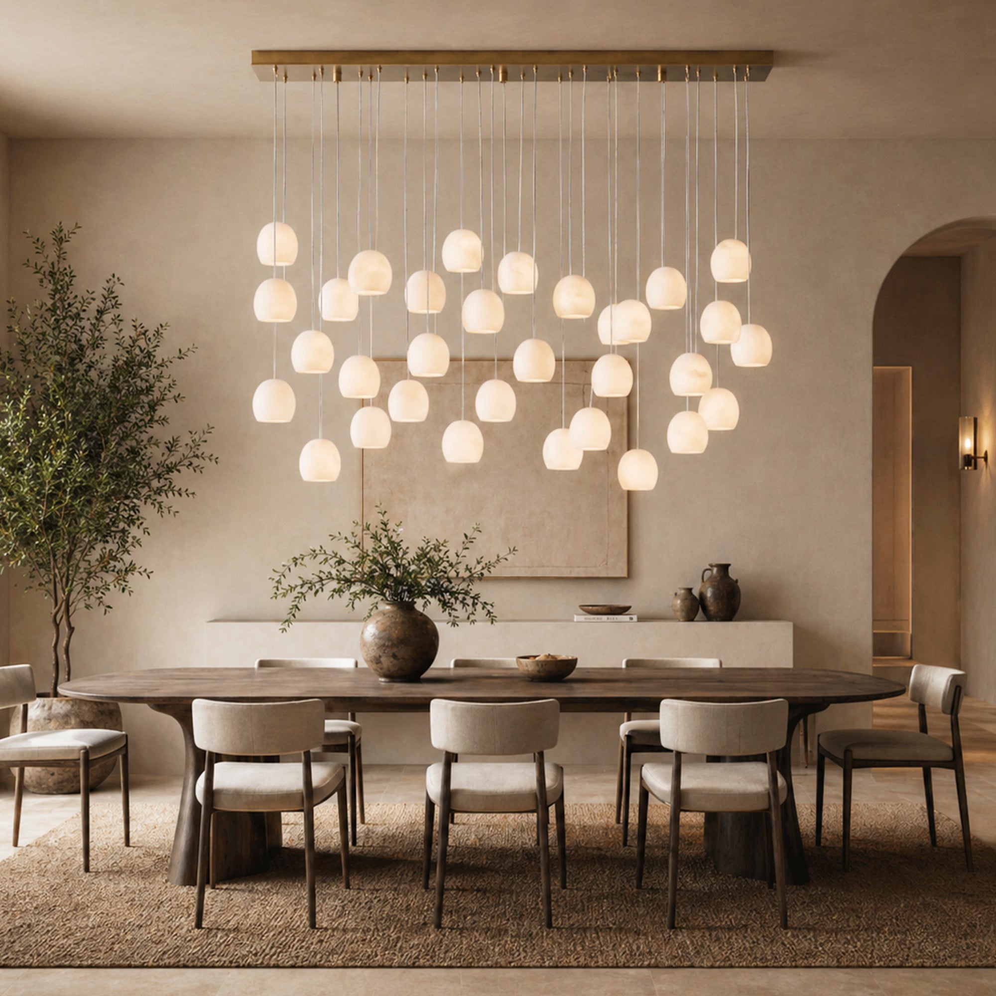 Arica Alabaster Linear Chandelier