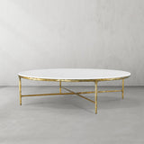 Hand-Forged Metal Marble Round Coffee Table 36" 55"