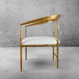 Hand-Forged Metal Curved Chair