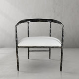 Hand-Forged Metal Curved Chair