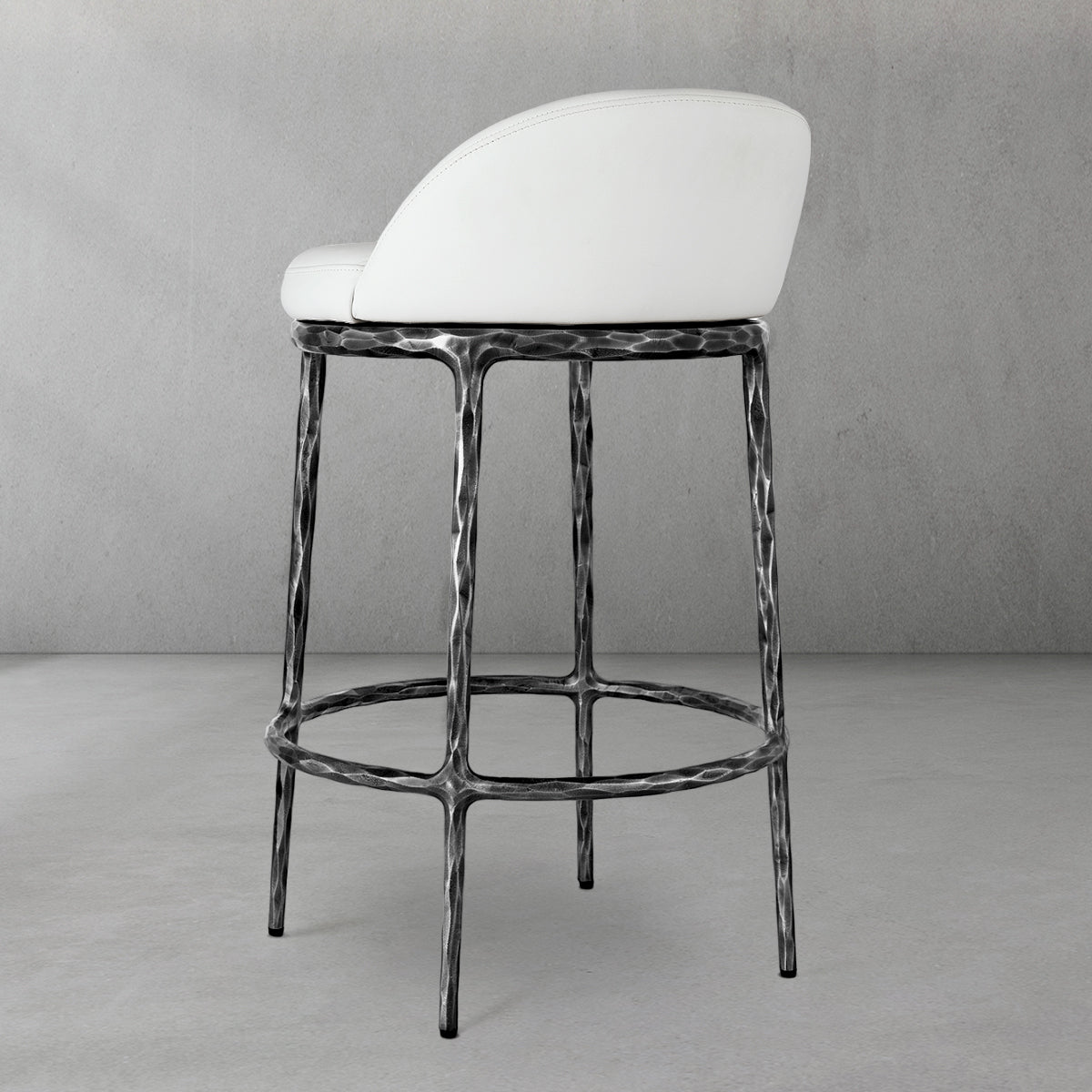 Hand Forged Metal Bar Swivel Counter Stool