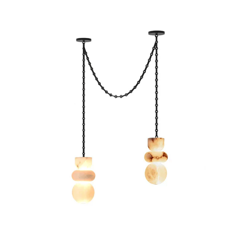 Orba Chain Alabaster Chandelier