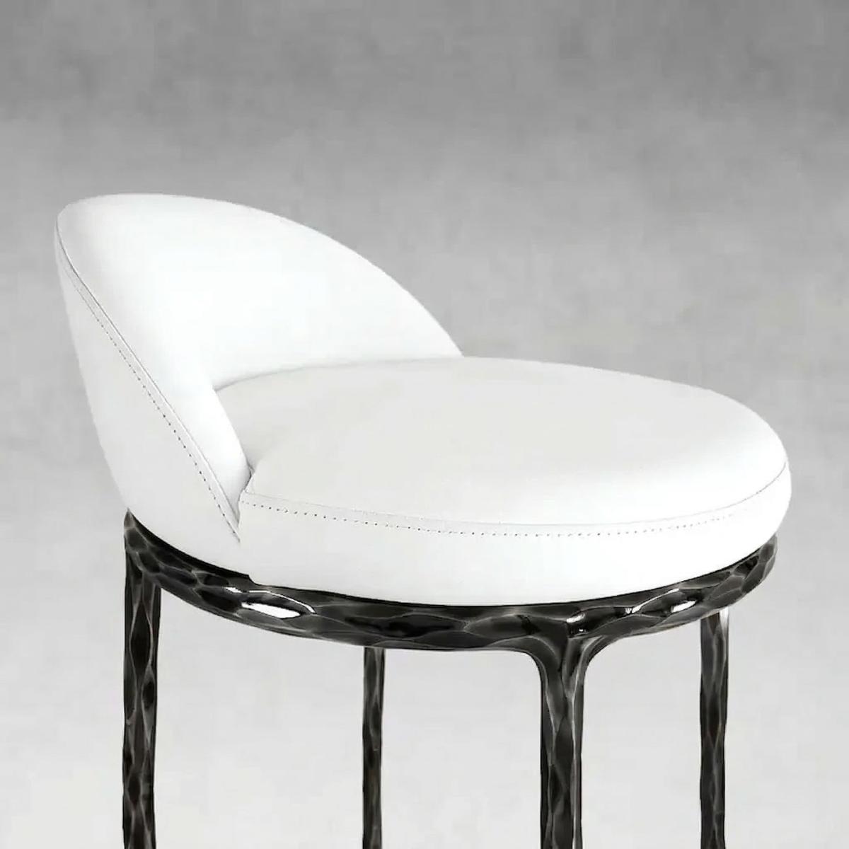 Hand Forged Metal Bar Swivel Counter Stool
