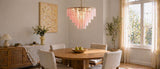 Glass Palmette Transparent Chandelier