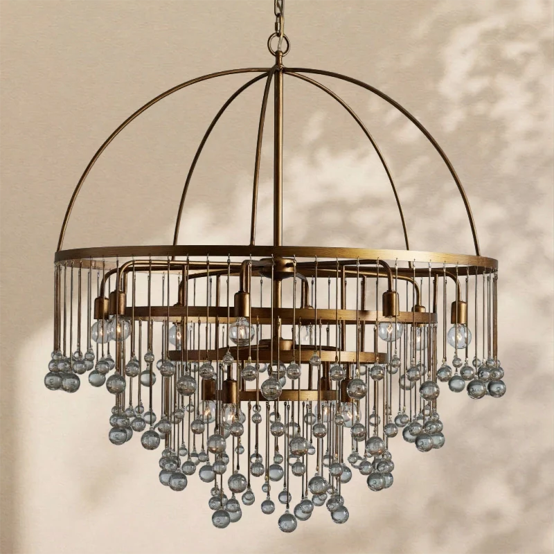 Virelle Modern Crystal Ball 4 Tier Chandelier