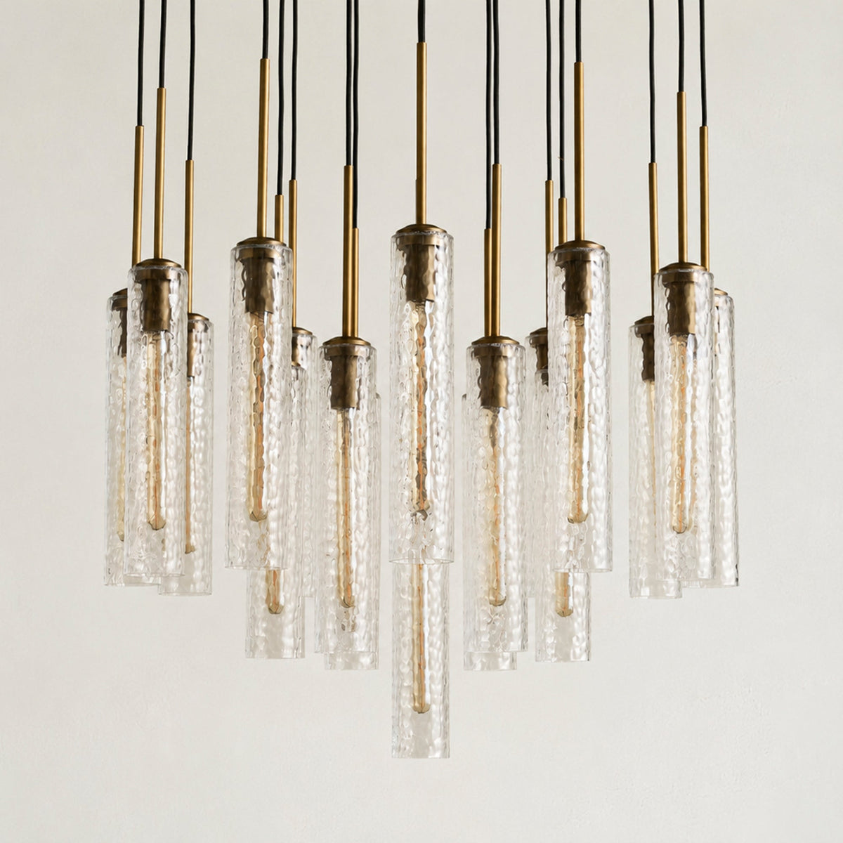 Collena Hammered Glass Round Chandelier